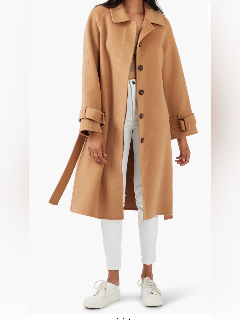 NEW Bella & Bloom Shore to Shore Belted Wool Coat, XS